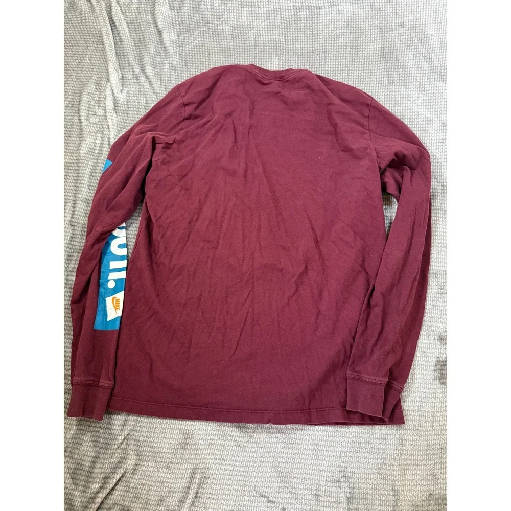 Nike Mens Maroon Long Sleeve Hit Just Do It Graphic T-Shirt‎ Large
